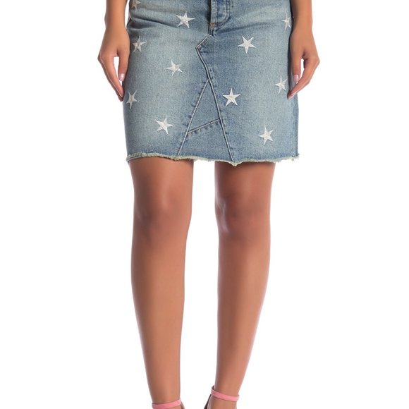 VELVET HEART Denim Skirt Stars Distressed - Picture 6 of 7
